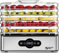 Magic Mill Food Dehydrator Machine - 5 Stackable Stainless Steel Trays, 48H Digital Timer & Adjustable Temp Control Up to 167° for Jerky, Fruits & Dog Treats