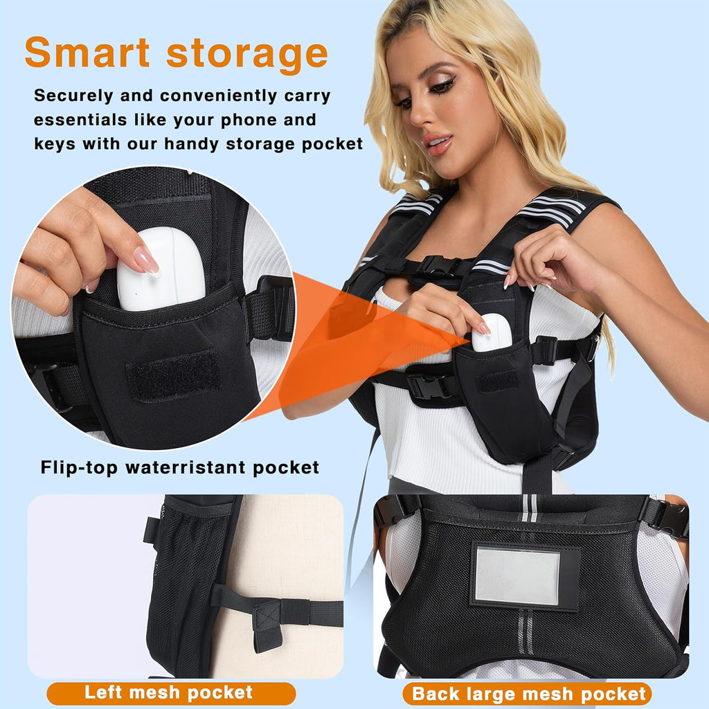 Skiennix Weighted Vest - Adjustable Size, Odorless Design for Men & Women | 12lbs to 40lbs Options