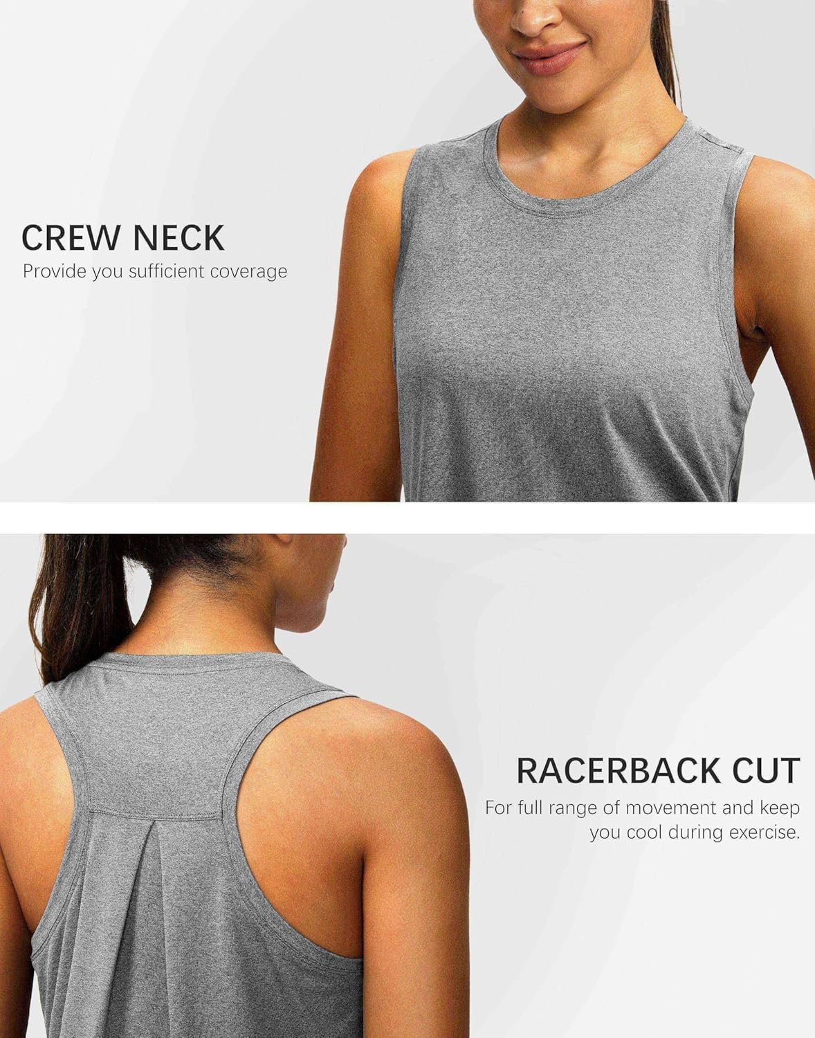 Skiennix Women's Racerback Workout Tank Top - Sleeveless Loose Fit Yoga & Running Shirt