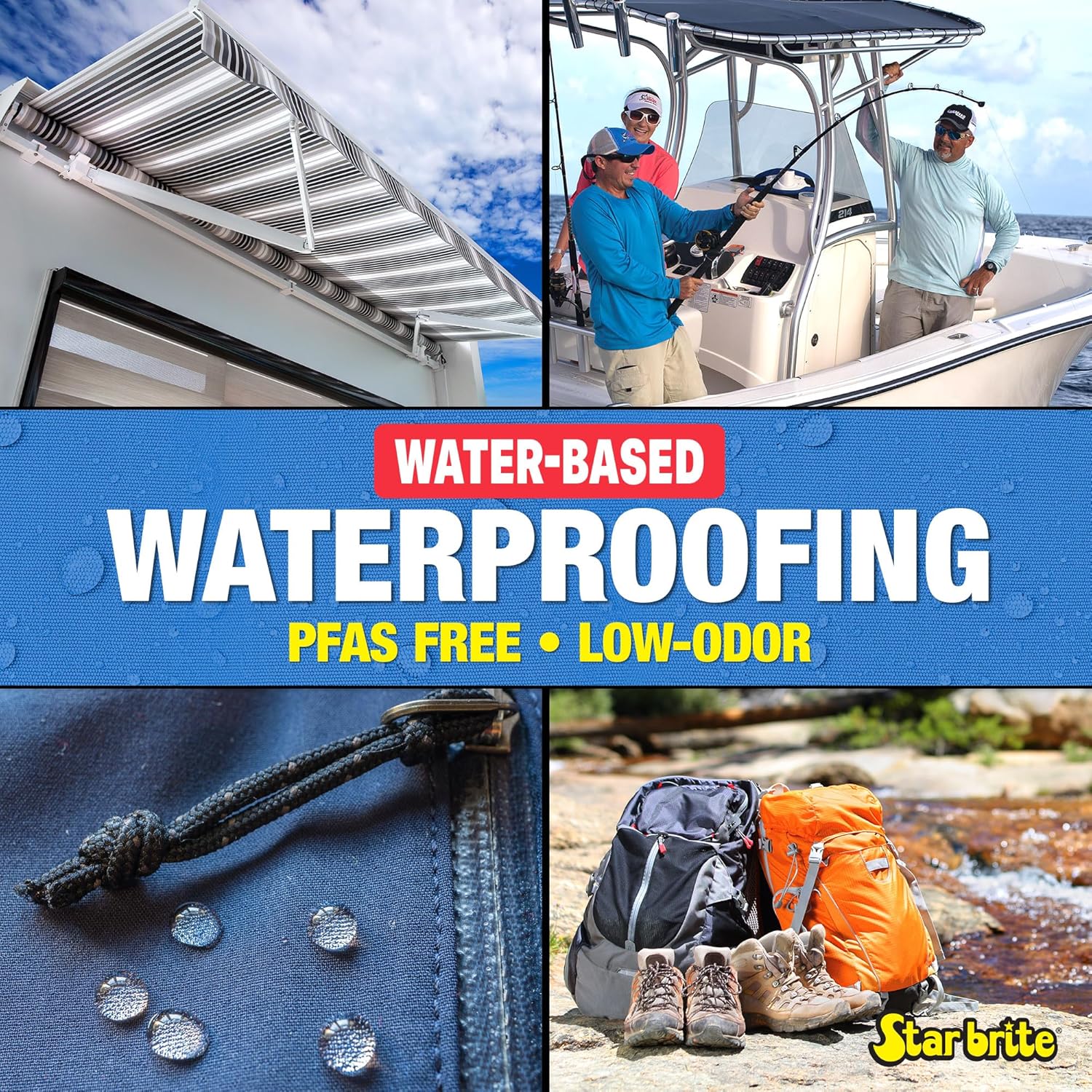 STAR BRITE Low-Odor Waterproofing - Restores Water-Repellency & UV Protection for All Fabrics
