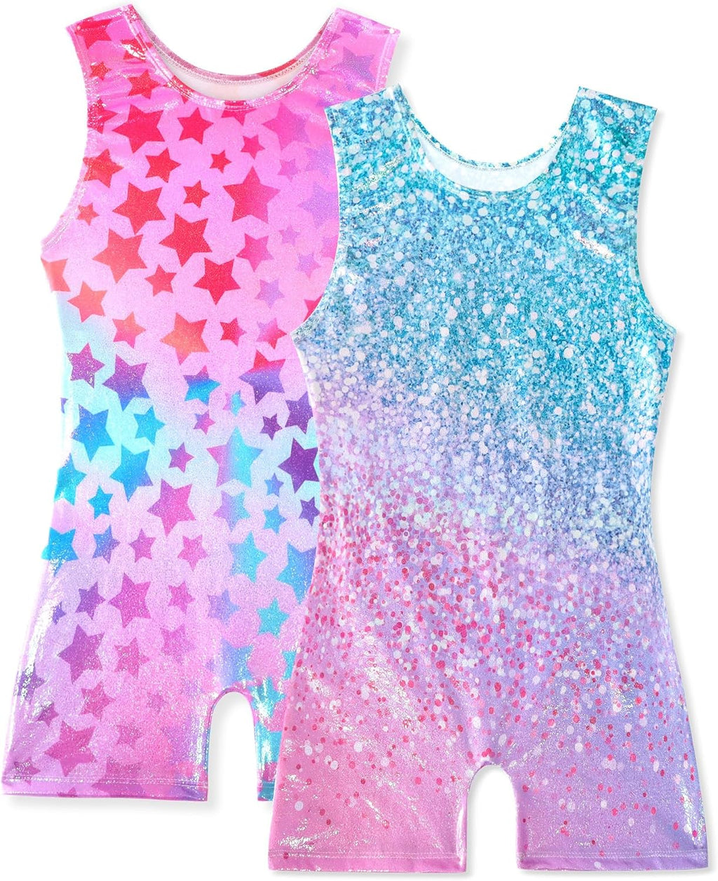 Skiennix Gymnastics Leotard for Girls - Shiny Toddler Biketard Unitard One-Piece Outfit