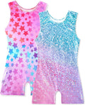 Skiennix Gymnastics Leotard for Girls - Shiny Toddler Biketard Unitard One-Piece Outfit