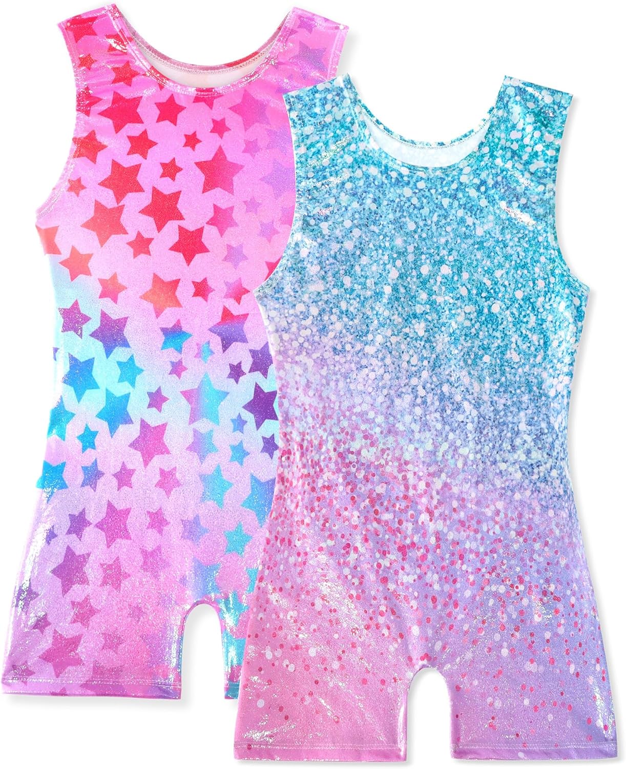 Skiennix Gymnastics Leotard for Girls - Shiny Toddler Biketard Unitard One-Piece Outfit