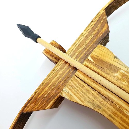 Handmade Wood Toy Crossbow Set by Adventure Awaits! - Includes 10 Wood Arrows & Quiver for Outdoor Fun