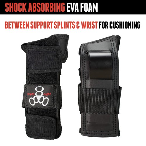Triple Eight Saver Series Wristsavers (Black, Medium) and Covert Knee Pads (Medium, Black) Skateboarding Protection Gear Bundle