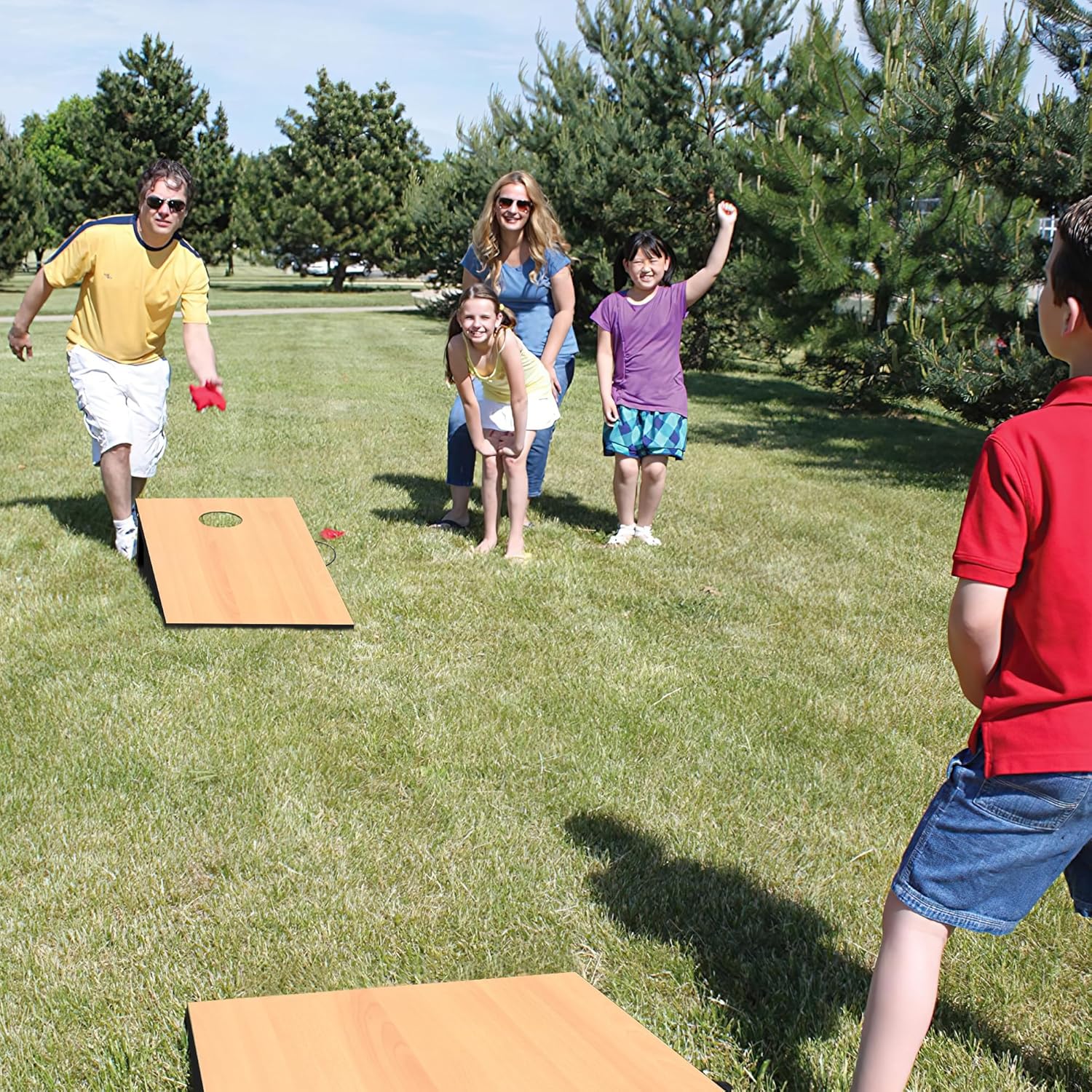 Skiennix Cornhole Set - Regulation Size Boards with 8 Bean Bags & Carrying Case | Outdoor Game for Adults