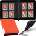 Top Loader Binder - 128 Card Capacity | 4 Pocket Rigid Holder for Trading & Sports Cards - Classic Orange