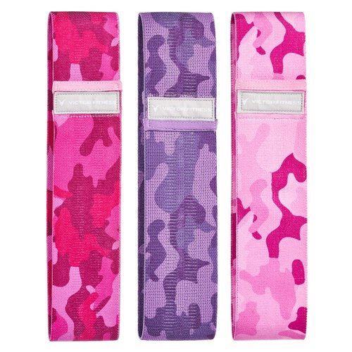 Victor Fitness® Camo Hip & Booty Bands | 3 Levels of Resistance | Non-Slip Fabric for Squats, Lunges, Butt/Glutes | Includes Free Carrying Bag | VFBB3C
