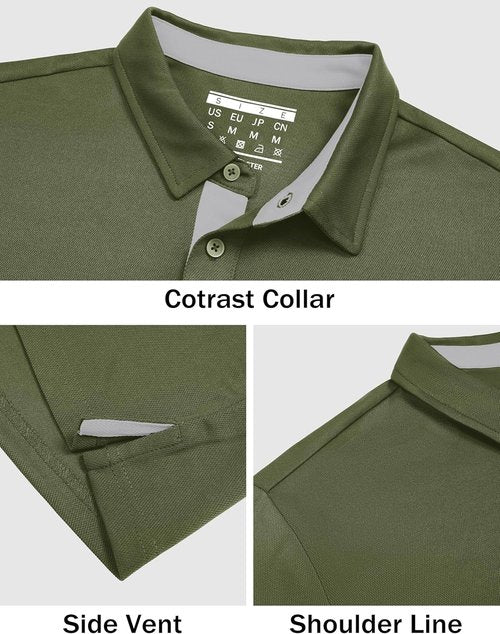 MAGCOMSEN Men's Polo Shirt - Moisture-Wicking Quick-Dry Performance Golf Shirt | Casual Short Sleeve