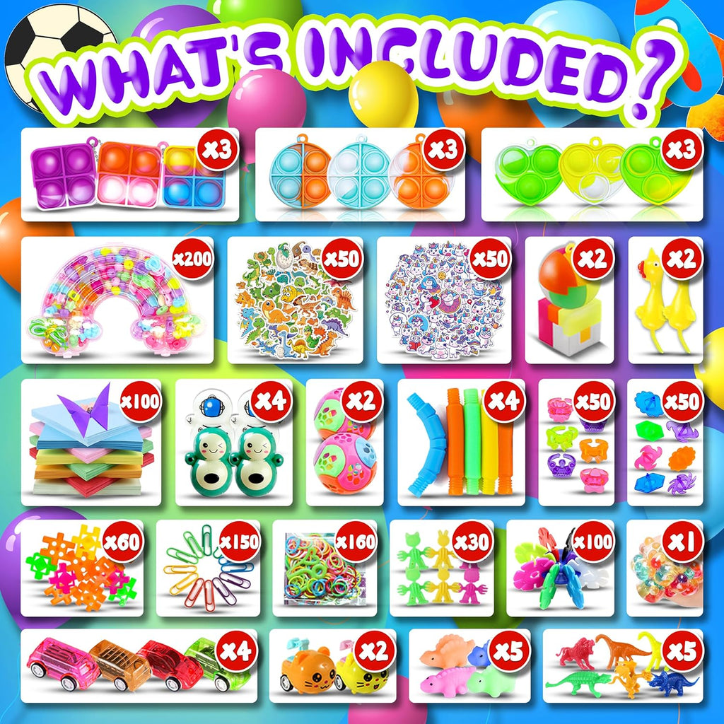 Skiennix 1000pcs Fidget Toys Pack - Perfect Party Favors & Goodie Bags for Kids | Birthday & Carnival Prizes