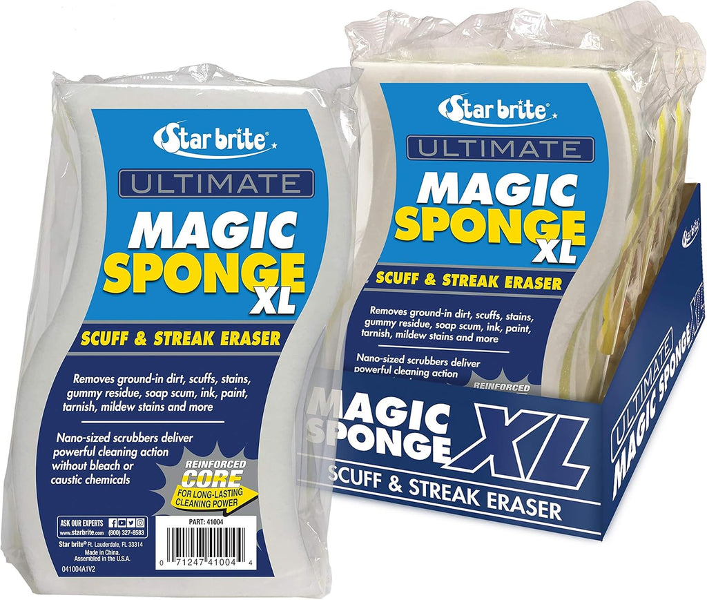 STAR BRITE XL Magic Sponge - Extra Large Melamine Scuff Eraser - 8 Pack for Multi-Purpose Cleaning