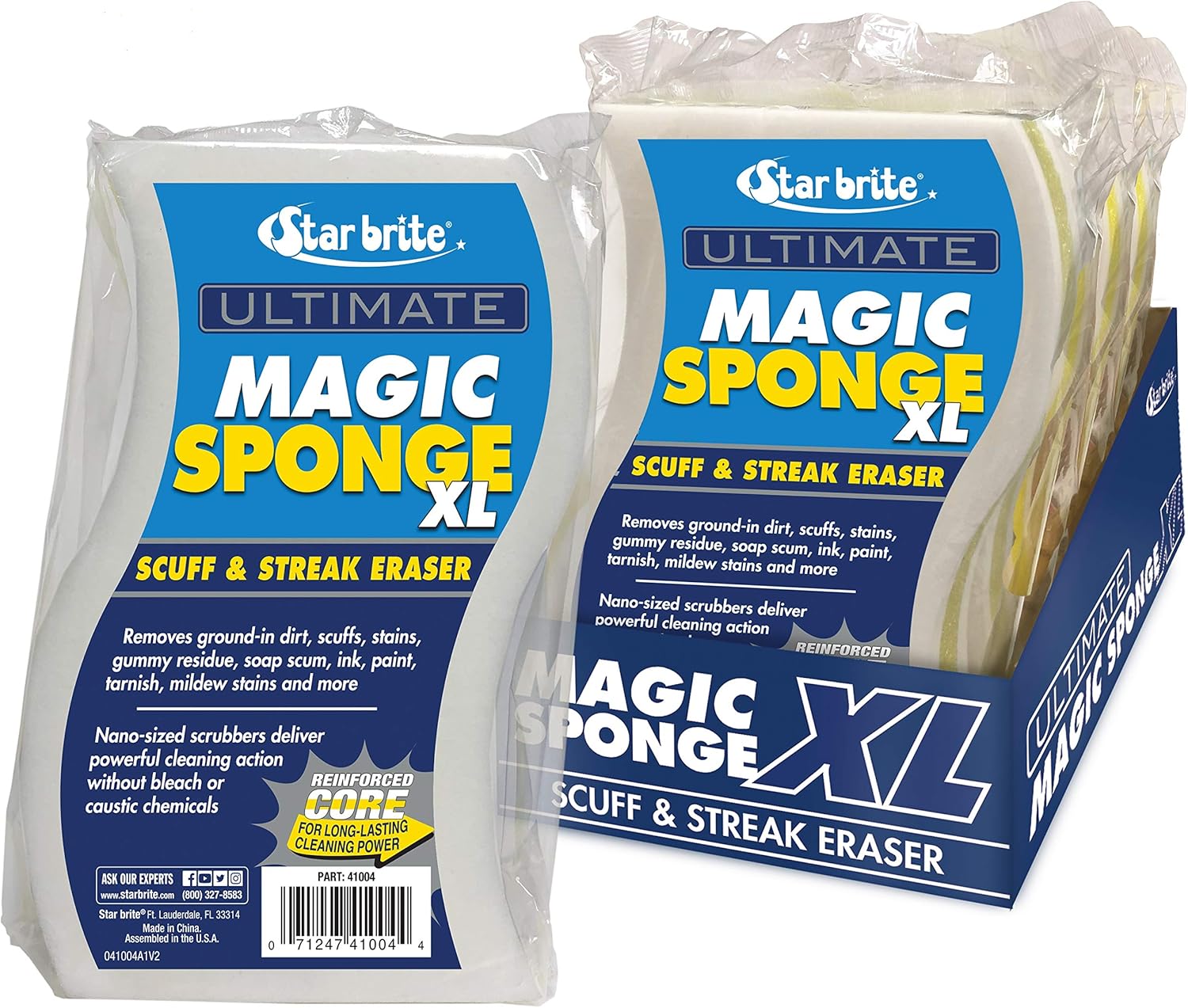STAR BRITE XL Magic Sponge - Extra Large Melamine Scuff Eraser - 8 Pack for Multi-Purpose Cleaning