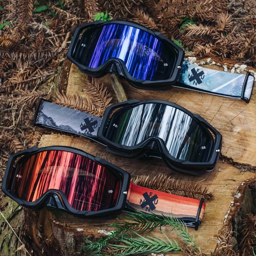 Funn Soljam MTB Enduro DH Goggle, Anti-Fog, Additional Transparent Lens, Bag and Tear-Off Sheets, Blue