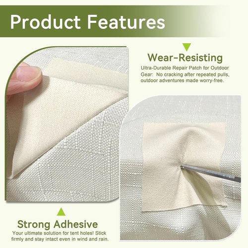 Besezx Canvas Repair Tape - Waterproof Self-Adhesive Fabric Patch for Outdoor Gear | 3" x 79" (Ivory Beige)