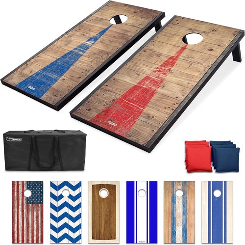 GoSports Portable Cornhole Sets - 8 Styles Available | Choose 4x2 ft or 3x2 ft with 8 Bean Bags & Travel Case