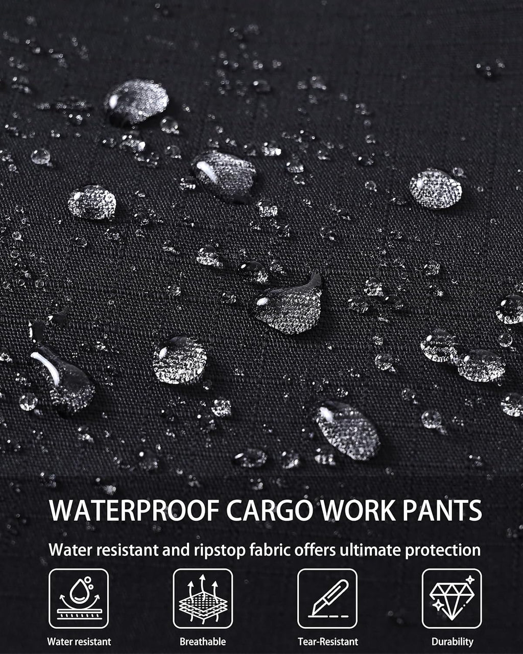 Skiennix Men's Ripstop Waterproof Cargo Pants - Tactical Hiking Pants with 7 Pockets
