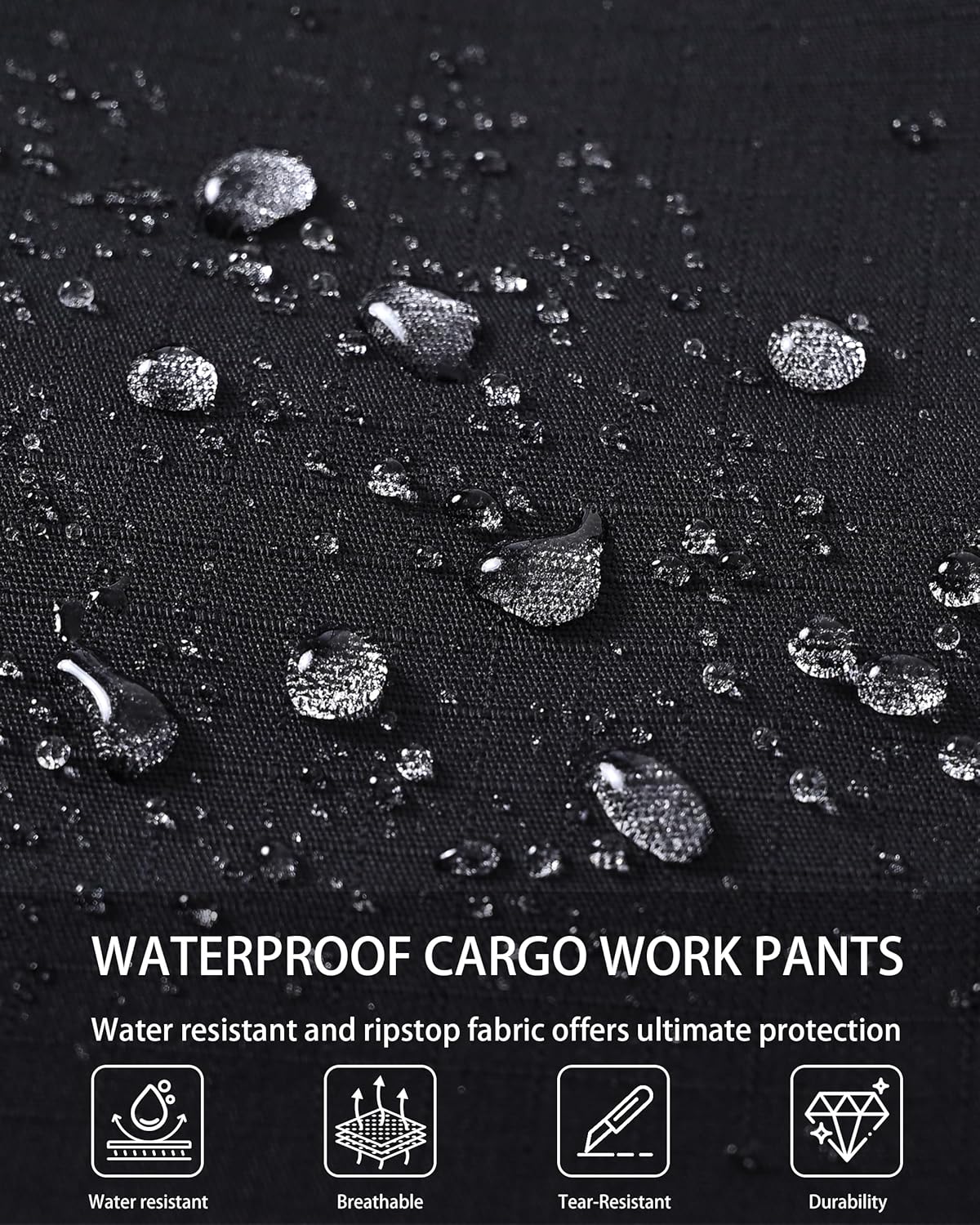 Skiennix Men's Ripstop Waterproof Cargo Pants - Tactical Hiking Pants with 7 Pockets