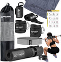 Premium Barbell Pad Set - Hip Thrust & Squat Pad with Ankle Straps & Resistance Bands | Gym Accessories for Women
