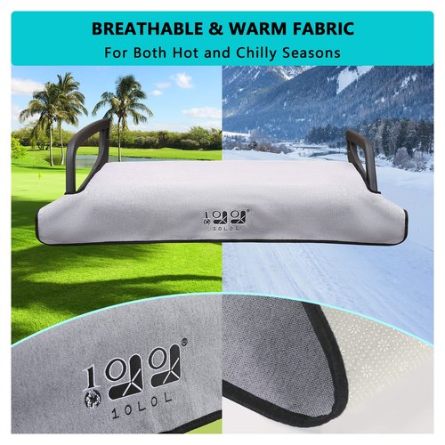 10L0L Golf Cart Seat Covers/Seat Blanket for Yamaha G2, G8, G9, G16, G19, G22, G29, Breathable Seat Towel/Seat Cushions with Non-Slip Backing, All-Season Comfort - Gray