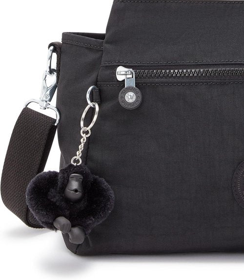 Kipling Womens Elysia Bag, Lightweight, Multi-compartment Magnetic Snap Pockets, Shoulder Crossbody Bag, Black Noir, 11.5 L X 9 H X 5 D US