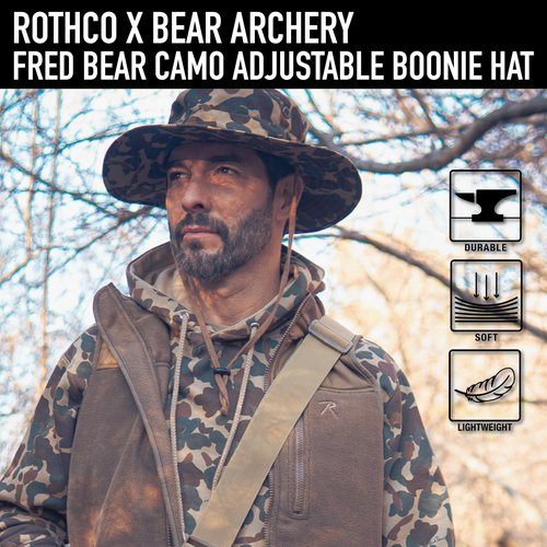 Rothco X Bear Archery Fred Bear Camo Adjustable Boonie Hat – Great for Hunting and Fishing