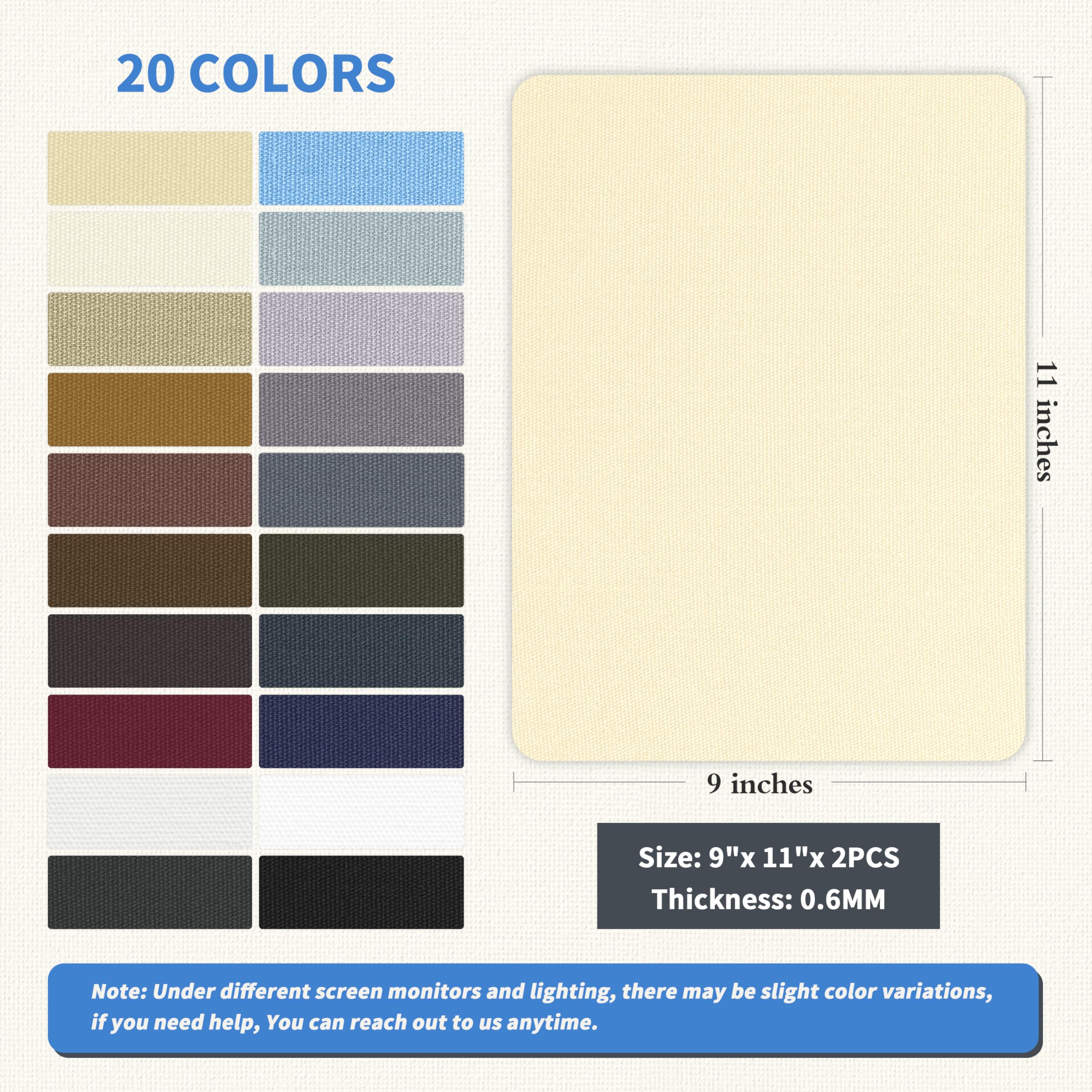 KING MOUNTAIN Canvas Repair Patch 9 x11 Inch 2 Pcs Self-Adhesive Waterproof Fabric Patch for Sofas, Tents, Furniture,Tote Bags, Car Seats (Beige1.0)