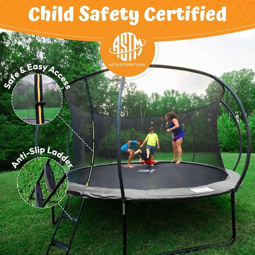 Jumpzylla Trampoline - Outdoor Recreational Trampoline with Enclosure & Non-Slip Ladder | 8FT to 16FT Sizes