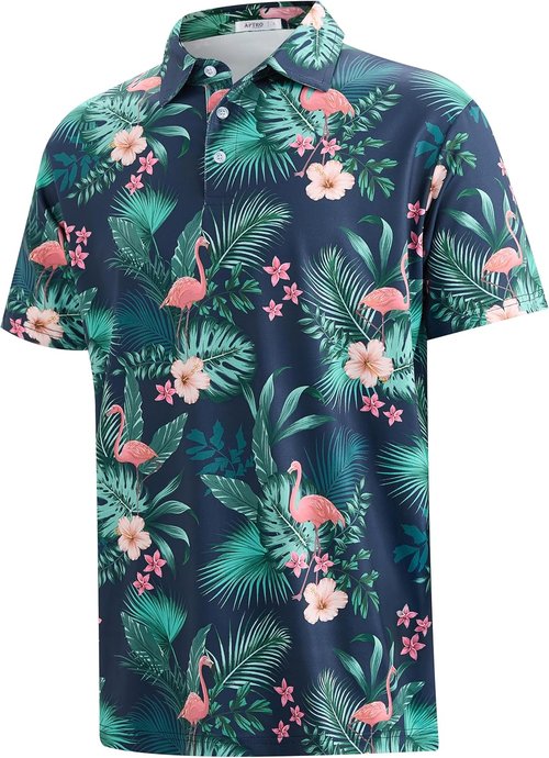 APTRO Golf Shirts for Men - Moisture-Wicking Hawaiian Polo with Dry Fit | Short Sleeve Design