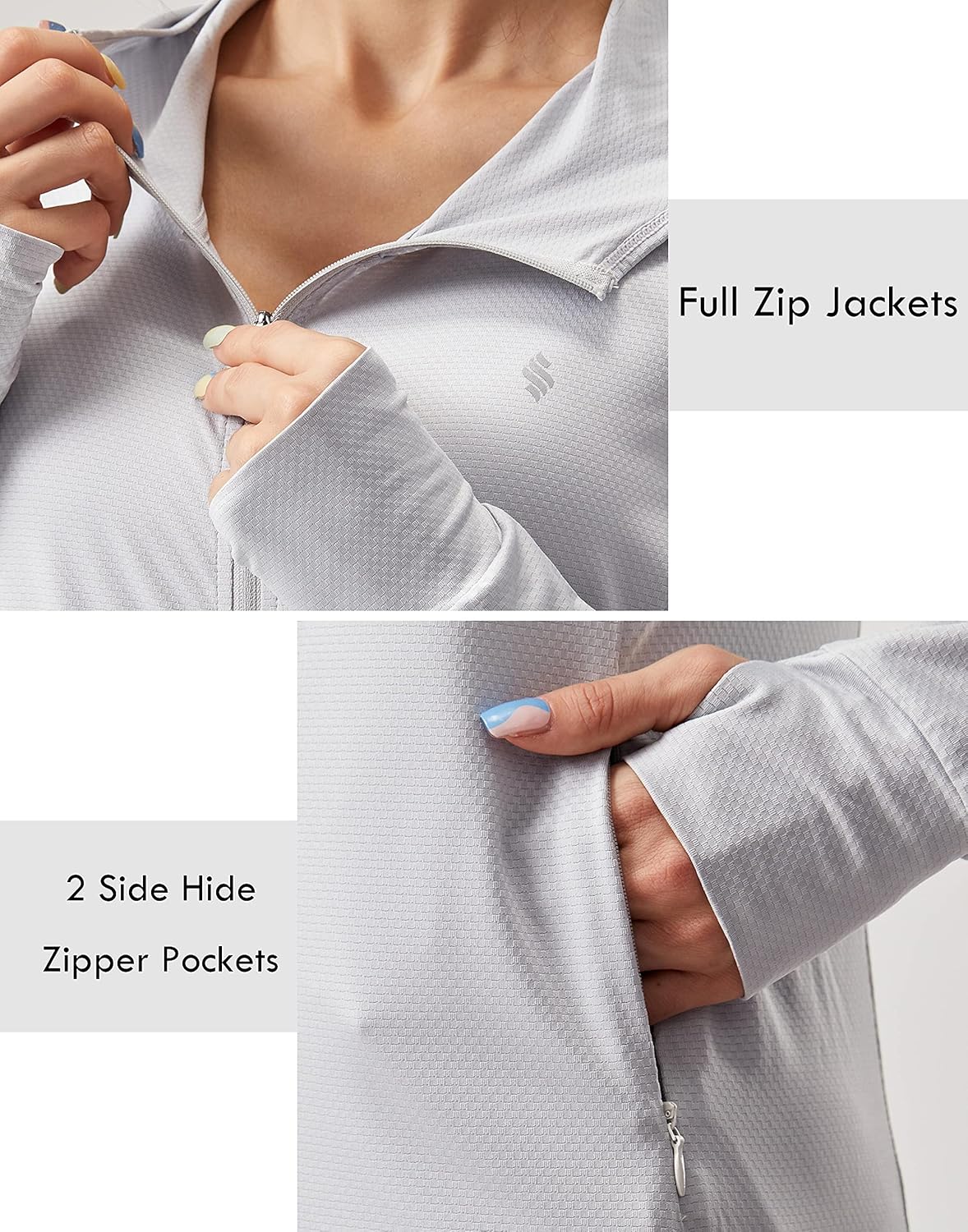Soothfeel Women's Lightweight UPF 50+ Sun Protection Hoodie Jacket | Long Sleeve Outdoor Shirt with Pocket