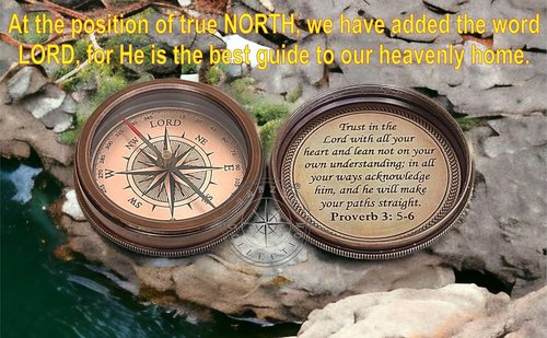 Engraved Compass by Trust in The Lord | Proverbs 3:5-6 Quote with Wooden Box & Greeting Card - Perfect Graduation Gift for All