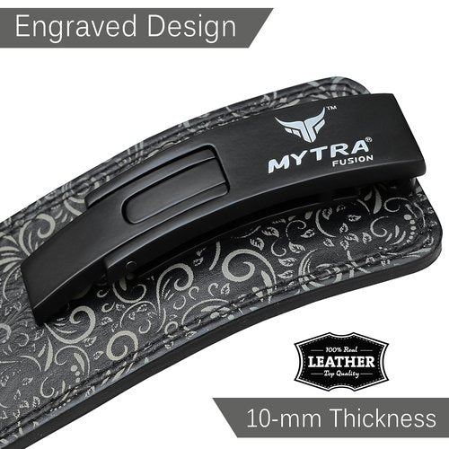 Mytra Fusion Gym Belt whit Buckle Weight Lifting Belt for Gym, Fitness, Workout, women & men Weightlifting Belt (Black, XL)