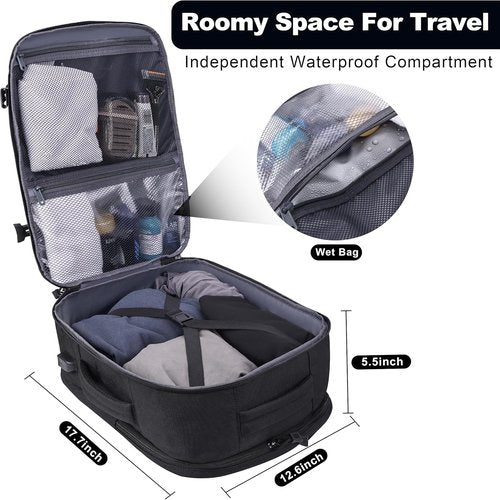 MOZETO TSA Approved Carry-On Backpack - Extra Large Tactical Travel Bag | Water-Resistant Lightweight Design