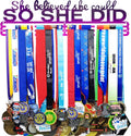 Sports Medal Holder - 16" Wall Rack for Awards & Ribbons | Easy Installation for Gymnastics, Soccer, Softball