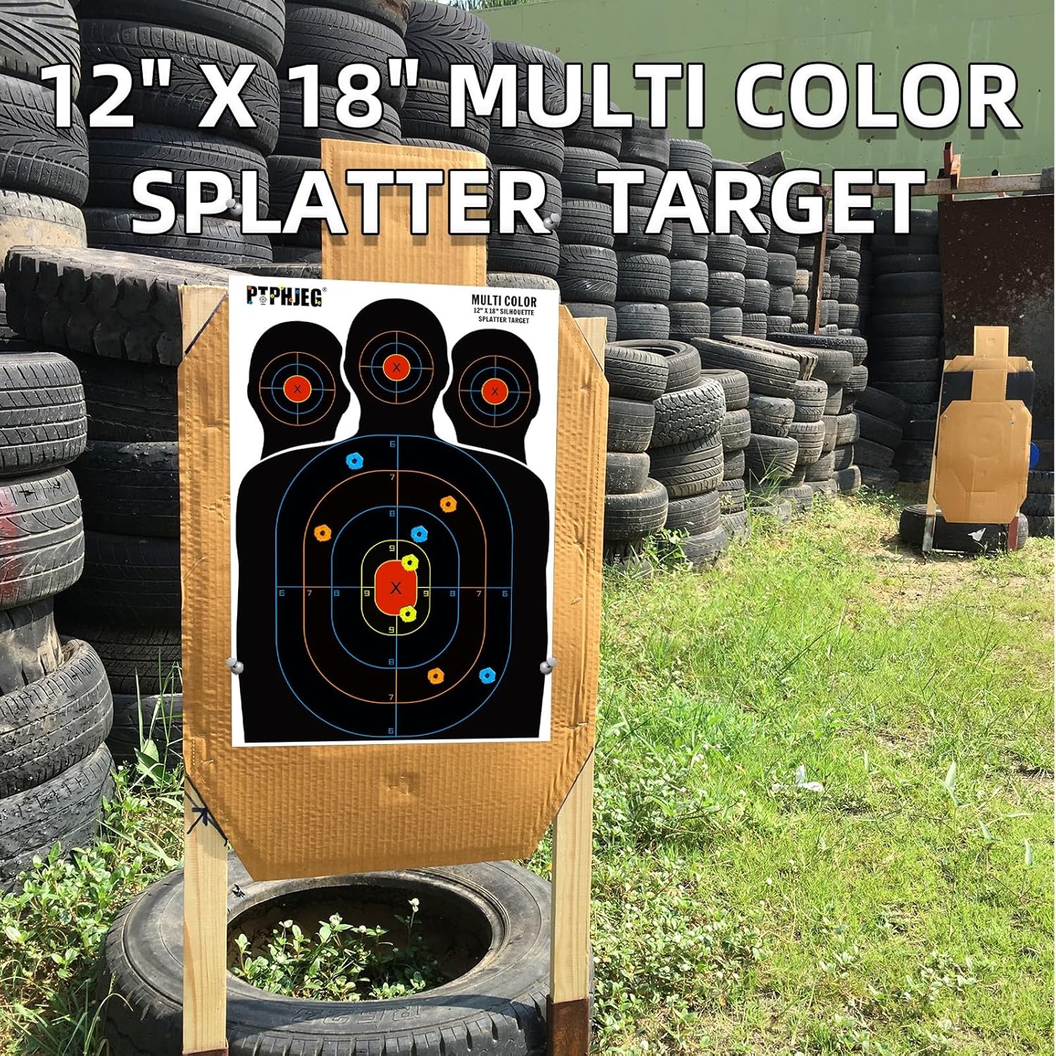 Paper Targets - 10/25/50 Pack for Hunting | Silhouette Design with Red Bullseye (12x18 Inches)