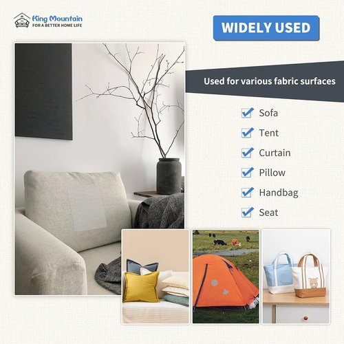KING MOUNTAIN Canvas Repair Patch 9 x11 Inch 2 Pcs Self-Adhesive Waterproof Fabric Patch for Sofas, Tents, Furniture,Tote Bags, Car Seats (Walnut Brown)