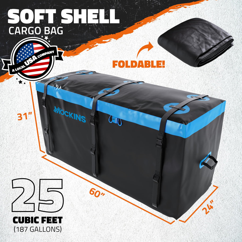 Mockins 25 Cu Ft Large Weatherproof Trailer Hitch Cargo Carrier Bag Set
