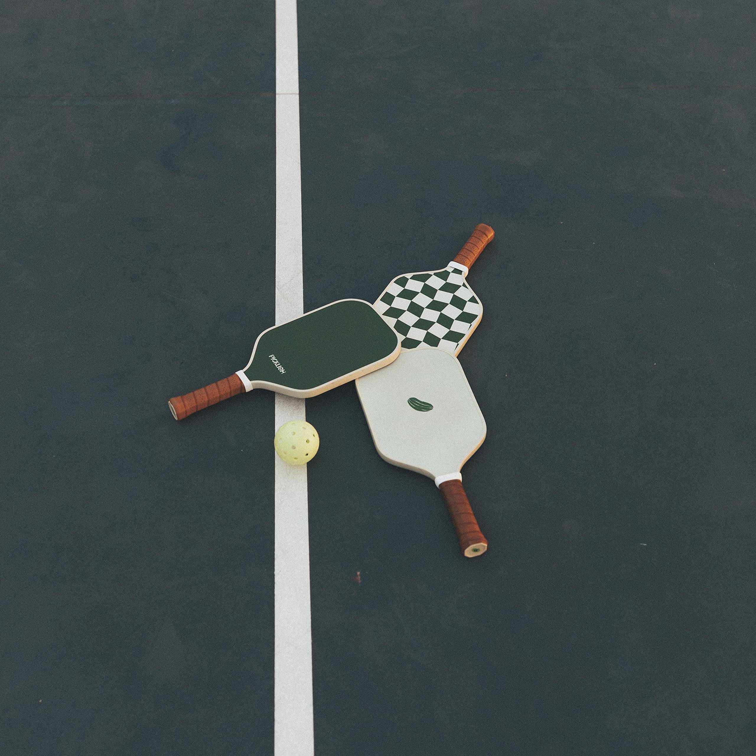 Picklish Pickleball Pickle Paddle | Luxury, Stylish, Fiberglass Surface with High Grit and Spin, Extended Handle, 11mm (Picklish Pickle)