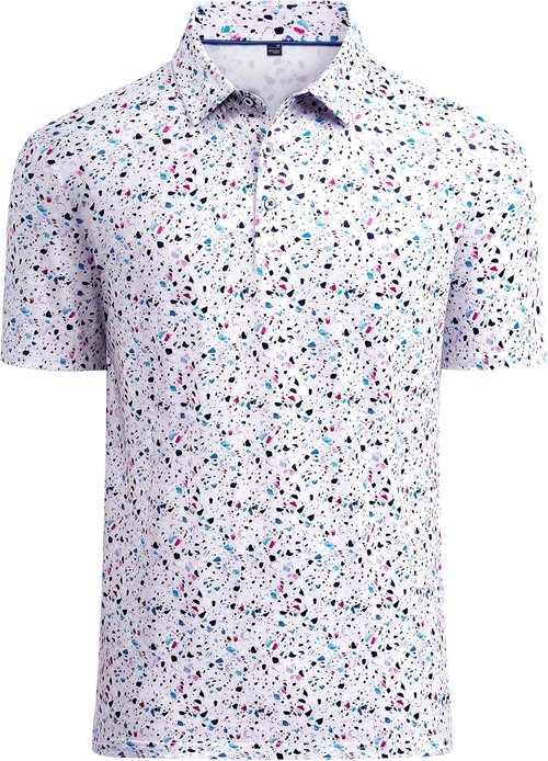 Demeanor Men's Golf Polo Shirt - Short Sleeve Dry Fit Performance | Moisture-Wicking Casual Print