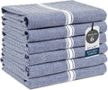 Lane Linen Kitchen Towels - 100% Cotton Dish Towels Set of 6, Lint-Free, 14"x25", Blue Chambray
