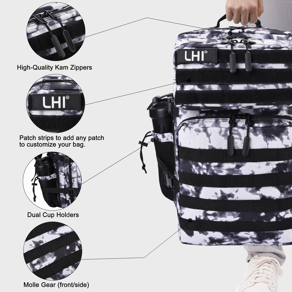 LHI Military Tactical Backpack for Men and Women 45L Army 3 Days Assault Pack Bag Large Rucksack with Shoe Compartment - Blue