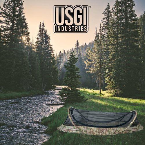 USGI Industries Bivy Tent | Lightweight Single Person Sleeping Net System for Outdoors, Camping, Survival, Hiking, Backpack | Mesh Protection (OCP)