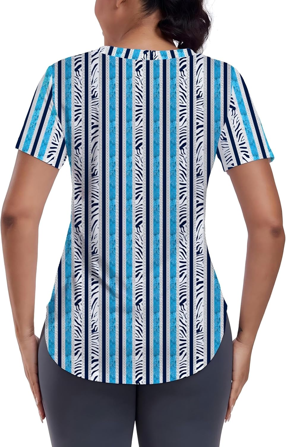 Skiennix Short Sleeve Workout Shirt - Loose Fit V-Neck Exercise Top for Yoga & Gym | Dry Fit, Comfortable