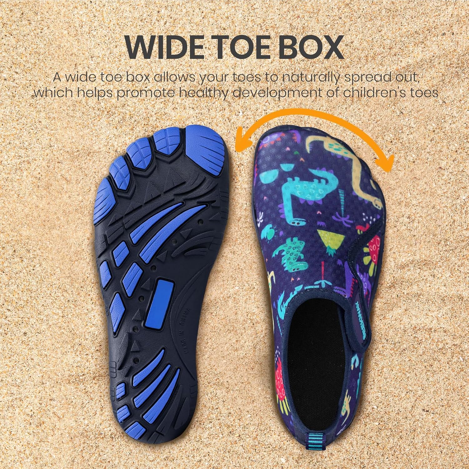 SEEKWAY Barefoot Water Shoes for Kids - Quick-Dry Sand Shoes with Wide Toe Box | Non-Slip for Hiking, Swim, Beach, Pool