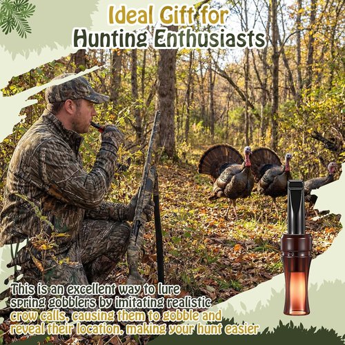 Lewtemi Turkey Crow Call Box Set - Realistic Hen Call & Portable Crow Whistle for Hunting