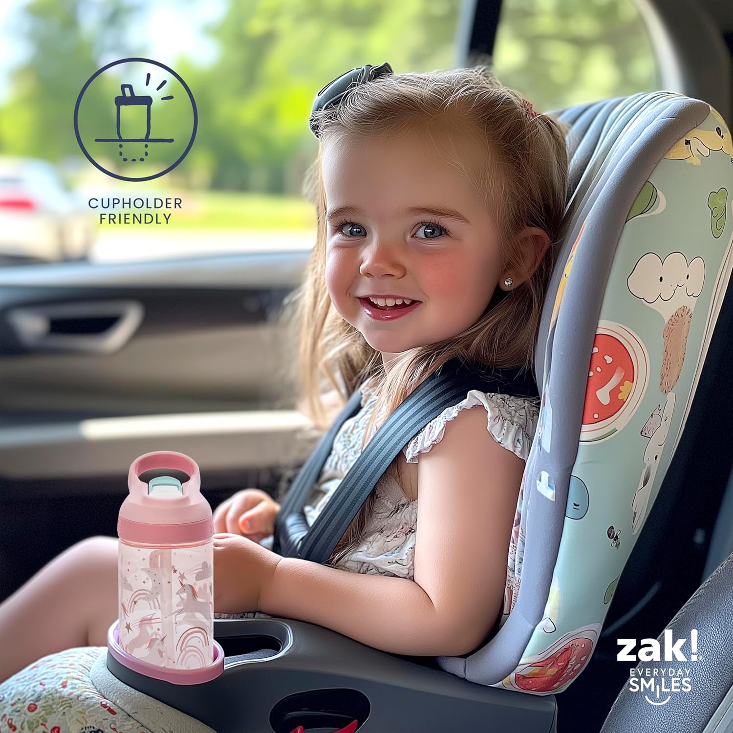 Zak Designs Bluey Kids Water Bottle - 16oz Durable Plastic with Straw & Leak-Proof Cover | 2-Pack (Bluey, Bingo)
