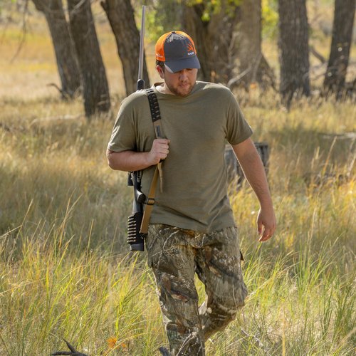 Allen Company Baktrak Traction Web 36″ Rifle Sling w/ 500lb‑Rated Swivels – Slim, Non‑Slip Pad - Tan/Black
