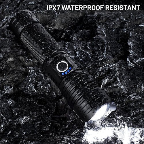 Lylting LED Flashlights High Lumens Rechargeable, 90,000 Lumens Brightest Handheld Flashlight, 5 Modes Powerful Multifunctional Flash Light Waterproof Flashlight for Home Camping