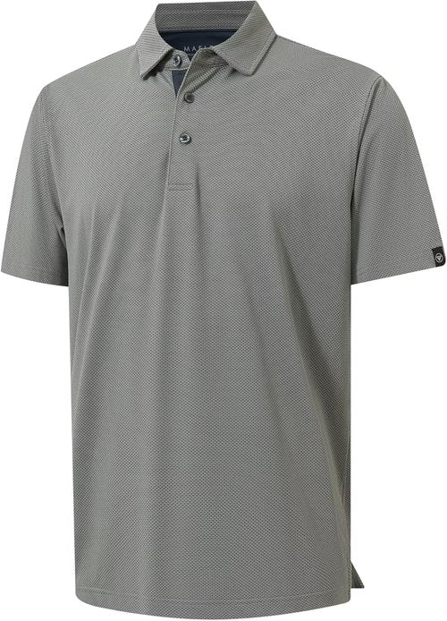 M MAELREG Men's Performance Polo Shirt - Short Sleeve, Stretch, Dry Fit, Jacquard Golf Design