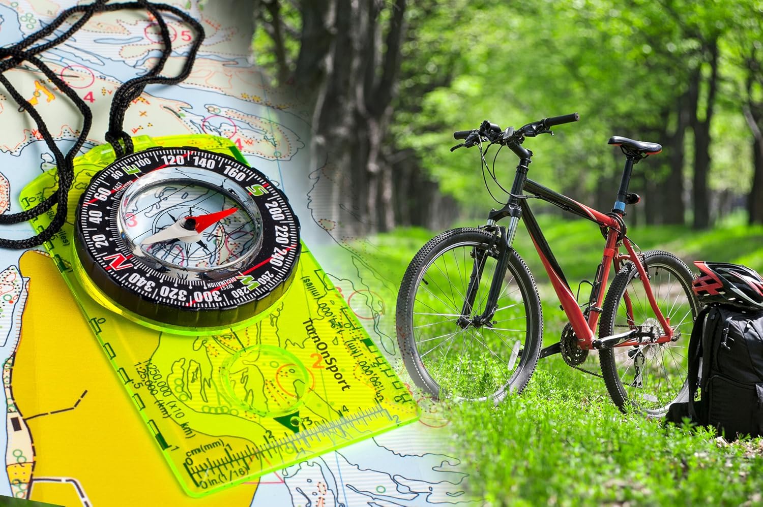 TurnOnSport Orienteering Compass - Advanced Scout Compass for Hiking & Camping - Perfect Survival Gift for Kids