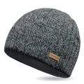 YesMerino Wool Blend Beanie, Fleece-Lined Hem – Soft Warm Lightweight Unisex Winter Hat for Outdoor & Gift, Charcoal Heather